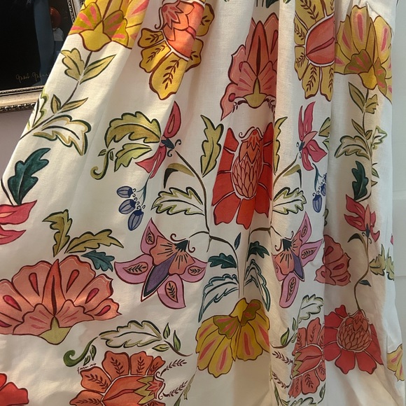 Farm Rio Insects Floral V-Neck Sleeveless Linen Euroflax fMaxi Dress medium - Picture 8 of 12